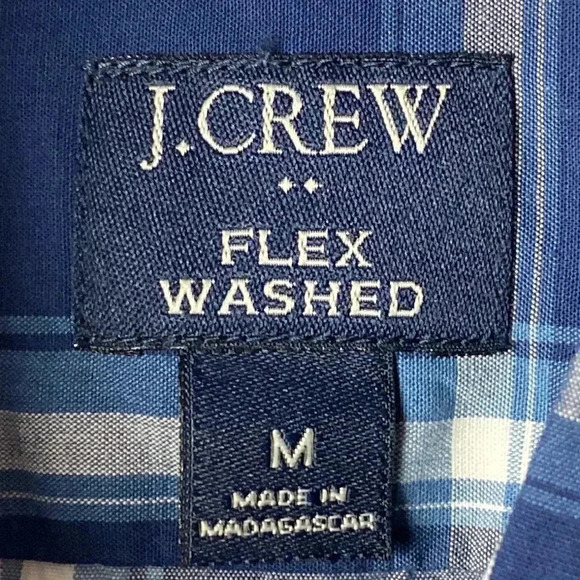 J CREW FACTORY SLIM FIT MENS SIZE MEDIUM  REIMAGINED BLUE GRAY PLAID SHIRT - Picture 8 of 13